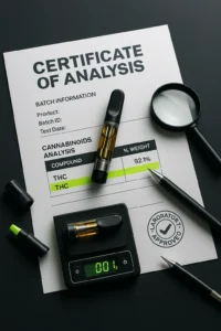 TERPLABZ image showing certificate of analysis and lab results