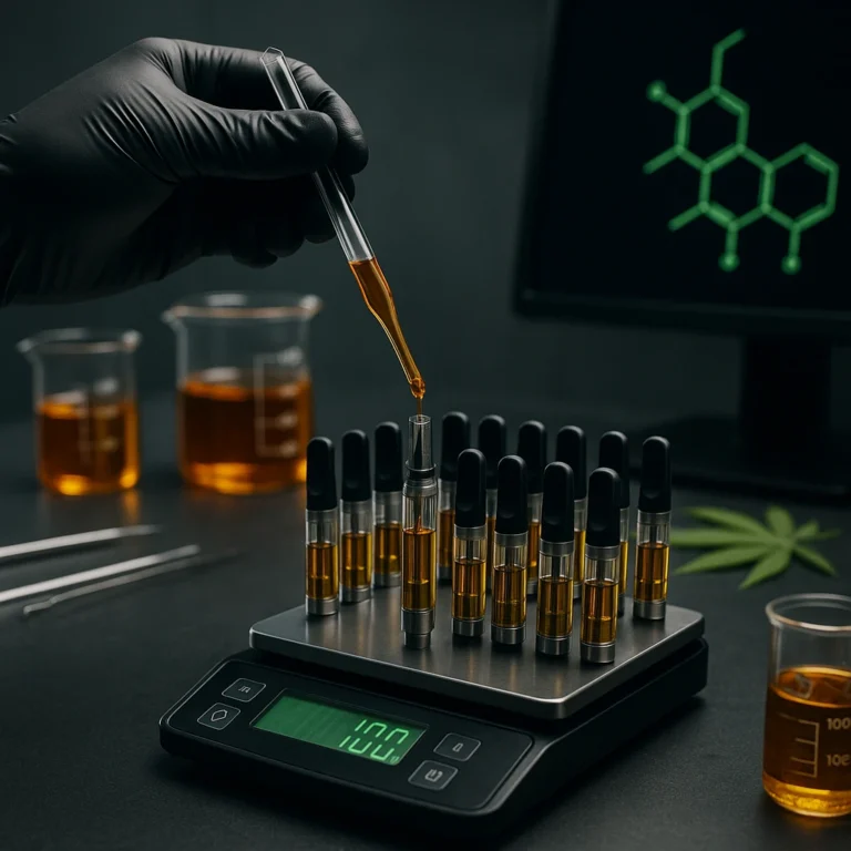 About us 3 Terplabz vape cartridge being filled with pure thc distillate