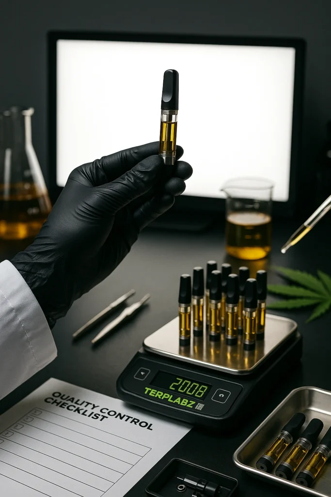 Wholesale 4 Terplabz Premium THC vape cartridges under quality control