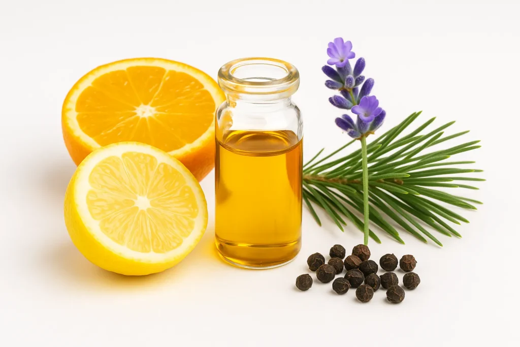 botanical terpenes visualised by plants and fruits